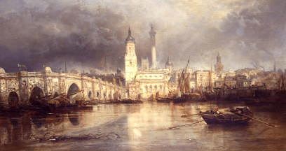 Photo of "A VIEW OF LONDON BRIDGE FROM SOUTHWARK" by JAMES WEBB