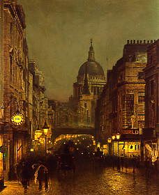 Photo of "ST. PAUL'S CATHEDRAL FROM LUDGATE CIRCUS, LONDON, ENGLAND" by JOHN ATKINSON GRIMSHAW