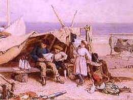 Photo of "MENDING THE SAILBOAT." by MYLES BIRKET FOSTER