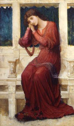 Photo of "WHEN SORROW COMES IN SUMMER DAYS, ROSES BLOOM IN VAIN" by JOHN MELHUISH STRUDWICK