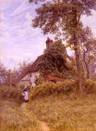 Photo of "AN OLD COTTAGE AT PINNER, MIDDLESEX" by HELEN ALLINGHAM