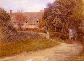 Photo of "FEEDING DOVES AT THE COTTAGE GATE" by HELEN ALLINGHAM