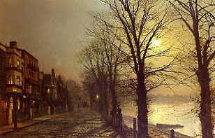 Photo of "ON THE RIVER THAMES, BARNES, LONDON, ENGLAND" by JOHN ATKINSON GRIMSHAW