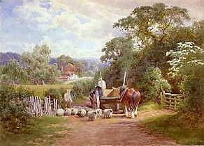 Photo of "CONVERSTION IN A COUNTRY LANE" by CHARLES JAMES ADAMS