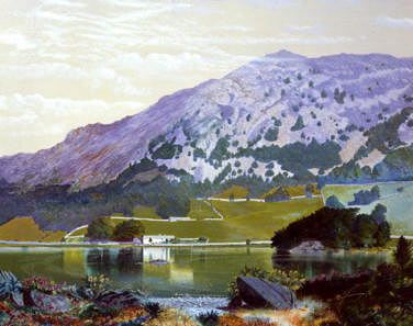 Photo of "NAB SCAR FROM SOUTH SIDE OF RYDAL WATER, LAKE DISTRICT, ENGLAND" by JOHN ATKINSON GRIMSHAW
