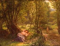 Photo of "A REST BY THE SYLVAN STREAM." by EDGAR BARCLAY