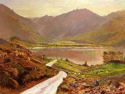Photo of "THE HEAD OF LAKE BUTTERMERE, 1865." by JOHN ATKINSON GRIMSHAW