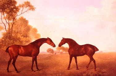 Photo of "HUNTERS OUT AT GRASS" by GEORGE STUBBS