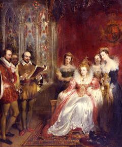 Photo of "SHAKESPEARE READING TO QUEEN ELIZABETH I" by JOHN JAMES CHALON