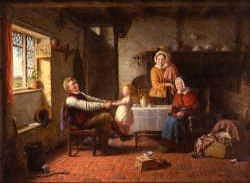 Photo of "THE HAPPINESS OF HOME,1858" by FREDERICK DANIEL HARDY