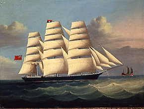 Photo of "A BARQUE AND A CHINESE JUNK" by (HONG KONG SCHOOL) ANONYMOUS