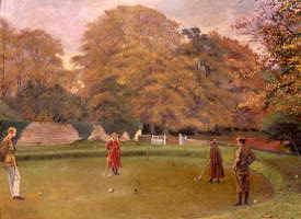 Photo of "CROQUET AT NAWORTH CASTLE, CUMBRIA, ENGLAND" by GEORGE,9TH EARL OF CARLI HOWARD