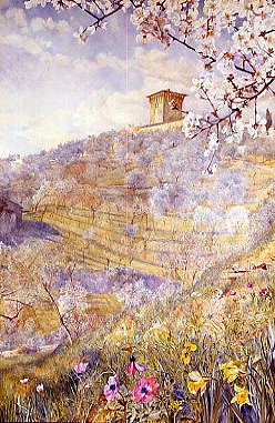 Photo of "A TUSCAN ALMOND GROVE, ITALY, 1887" by HENRY RODERICK NEWMAN