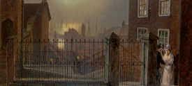 Photo of "GOODBYE AT THE GATE, 1877." by JOHN ATKINSON GRIMSHAW