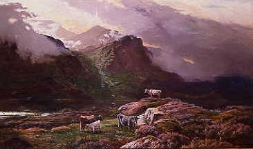 Photo of "CATTLE IN THE HEATHER,1885" by SIDNEY RICHARD PERCY