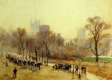 Photo of "ST. JAMES'S PARK FROM CARLTON HOUSE TERRACE, 1889" by HERBERT MENZIES MARSHALL