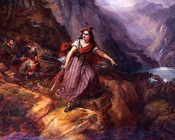 Photo of "HELEN MACGREGOR IN THE CONFLICT AT THE PASS OF LOCH ARD (ROB ROY),1854" by SIEGFRIED DETLER BENDIXEN