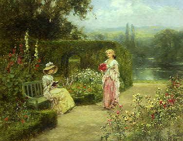 Photo of "LADIES IN ENGLISH COUNTRY GARDEN" by HENRY JOHN YEEND KING