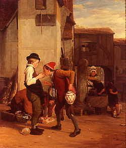 Photo of "LENDING A BITE, 1819." by WILLIAM MULREADY