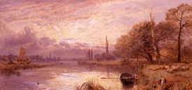 Photo of "SUNSET ON THE THAMES." by MYLES BIRKET FOSTER