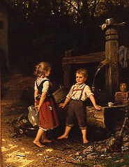 Photo of "CHILDREN PLAYING AT A WELL, 1874" by JOHANN GEORG MEYER VON BREMEN