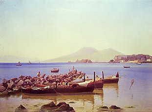 Photo of "FISHING BOATS IN THE BAY OF NAPLES, 1843" by CHRISTEN KOBKE