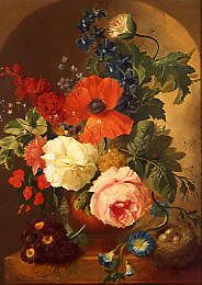 Photo of "STILL LIFE OF ROSES, POPPY AND DELPHINIUMS" by GEORGIUS JACOBUS JOHANNE OS