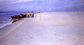 Photo of "FISHERMEN ON THE BEACH AT SKAGEN, DENMARK, 1891" by PEDER SEVERIN KROYER