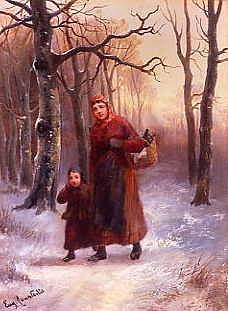 Photo of "GATHERING FIREWOOD." by EUGENE COURTEILLE