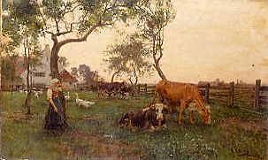 Photo of "MINDING THE HERD,1890" by KARL STUHLMULLER