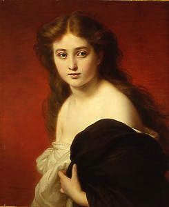 Photo of "PORTRAIT OF A YOUNG GIRL EN DESHABILLE" by HERMANN WINTERHALTER