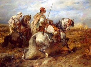 Photo of "ARAB HORSEMEN ON PATROL" by ADOLPHE SCHREYER