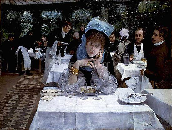 Photo of "PARIS, AU RESTAURANT LE DOYEN, C.1878 (FRANCE)" by ERNEST ANGE DUEZ