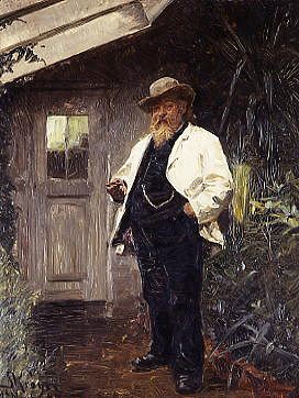 Photo of "THE NURSERYMAN LORENZ HINRICHSEN IN HIS GREENHOUSE" by PEDER SEVERIN KROYER