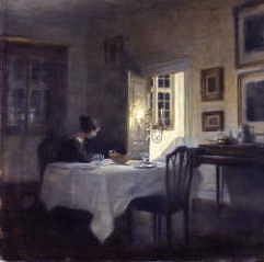 Photo of "A WOMAN SITTING IN A CANDLELIT ROOM" by CARL HOLSOE