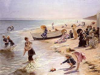 Photo of "ELEGANT FIGURES ON THE BEACH" by GUSTAVE DE JONGHE