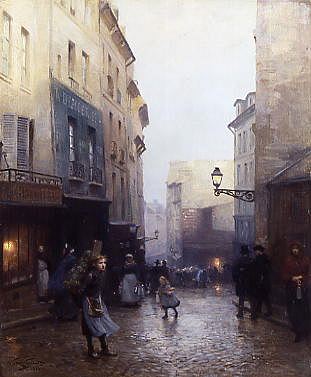 Photo of "A STREET MARKET, PARIS, FRANCE" by VICTOR GABRIEL GILBERT