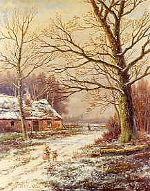 Photo of "FIGURES IN A WINTER LANDSCAPE" by HENDRIK BAREND KOEKKOEK