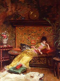 Photo of "A YOUNG GIRL RECLINING" by LUCIUS ROSSI
