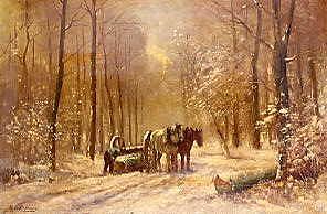 Photo of "LOADING THE SLEIGH" by HERMANUS BAREND KOEKKOEK