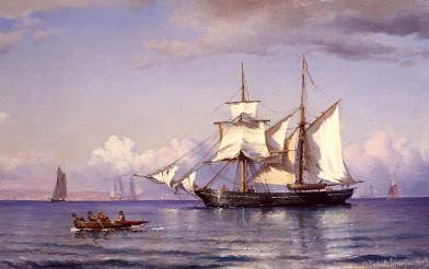 Photo of "A SAILING SHIP AT ANCHOR" by CARL FREDERICK SORENSEN