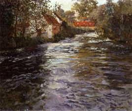 Photo of "COTTAGES BY A RIVER IN SUMMER" by FRITS THAULOW
