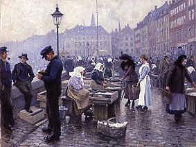 Photo of "THE FISH MARKET AT GAMMELSTRAND, COPENHAGEN, DENMARK" by PAUL GUSTAV FISCHER