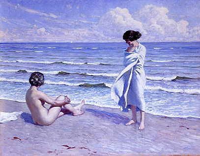 Photo of "AFTER THE SWIM, HUMLEBAECK, DENMARK" by PAUL GUSTAV FISCHER