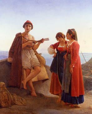 Photo of "IMPROVISATEUR AVEC DEUX JEUNES FILLES, 1823" by LEOPOLD ROBERT