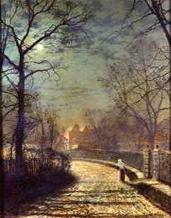 Photo of "A MOONLIT LANE, 1874" by JOHN ATKINSON GRIMSHAW