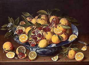 Photo of "STILL LIFE OF LEMONS, ORANGES AND POMEGRANATES" by JACOB VAN HULSDONCK