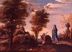 Photo of "LANDSCAPE WITH THE FLIGHT INTO EGYPT" by DOMENICO ZAMPIERI DOMENICHINO