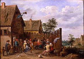 Photo of "PEASANTS MERRYMAKING OUTSIDE AN INN" by DAVID TENIERS