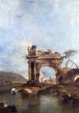 Photo of "CAPRICCIO WITH ROMAN RUINS" by FRANCESCO GUARDI